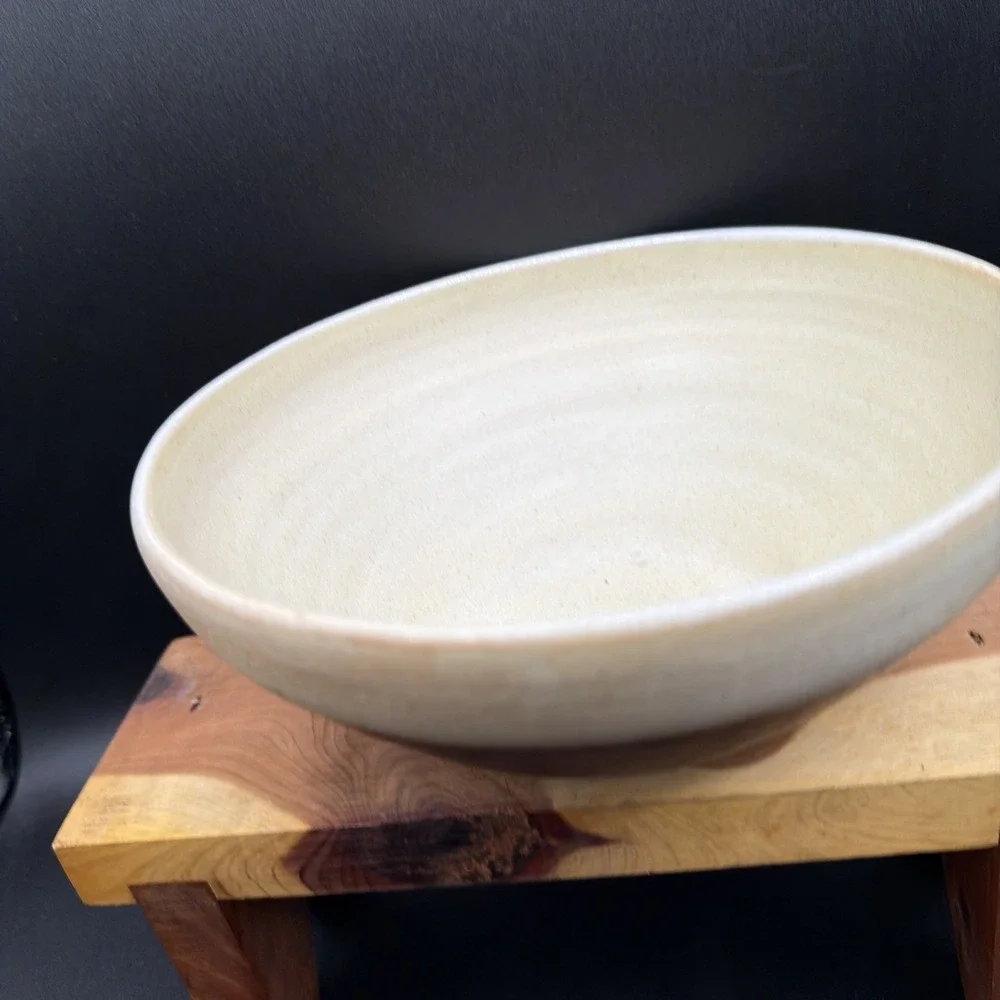 VTG Handmade Footed Ceramic Bowl 7